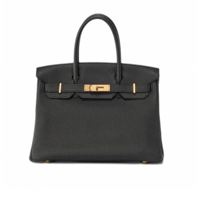 HERMES HERHERMES BIRKIN BAG BLACK H027633CC89 HALF-HANDMADE (30cm*22cm*16cm)